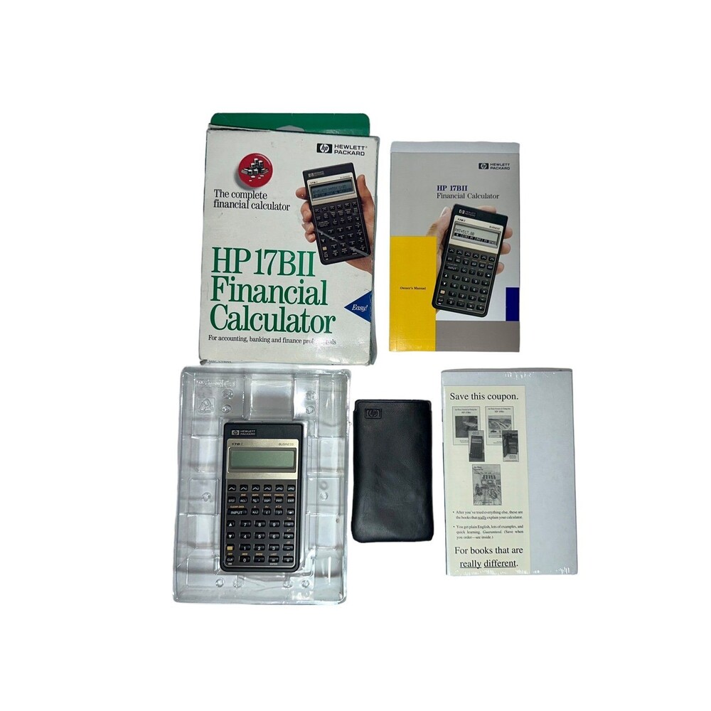 Hewlett Packard HP 17BII Business Financial Calculator With Case & Manual